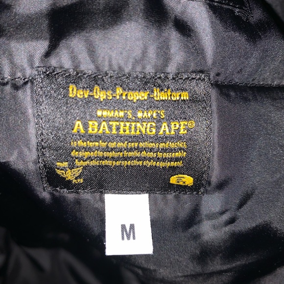 BAPE 1st Camo Long Length MA 1 Jacket Yellow - Picture 3 of 6